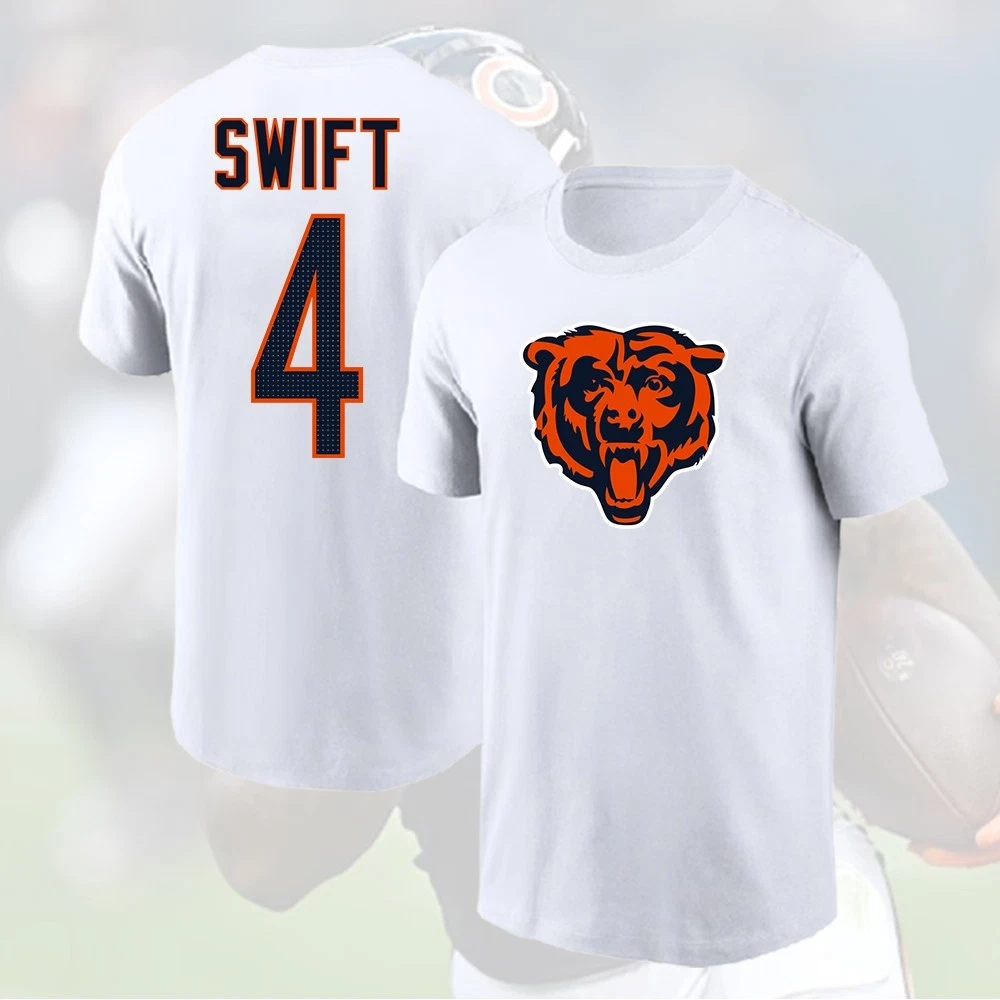 =D'Andre Swift #4 Chicago Bears 2025 Player Name & Number For Fans