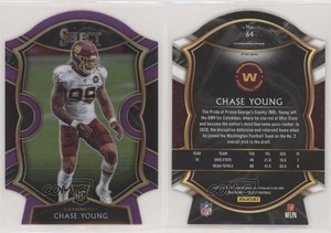 2020 Panini Select Concourse Purple Prizm Die-Cut Chase Young #64 Rookie RC