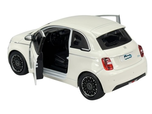 BBURAGO 2023 FIAT 500e WHITE 1:24 DIE CAST METAL MODEL NEW IN BOX 21110 - Picture 4 of 9