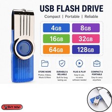 USB 2.0 Flash Drive 128GB Waterproof Pen Drive Memory Stick