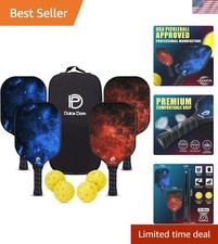 USAPA Approved Pickleball Paddles Set of 4 with Balls  Carry Bag - Family Fun 