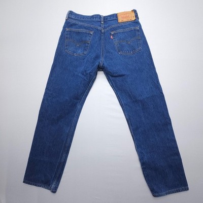Levi's 501 Straight Button Fly Jeans 35 x 34 (Actual 33x30'') Dark Wash Vtg Y2K