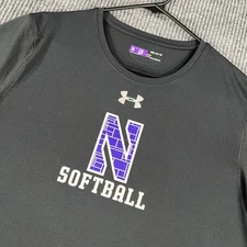 Northwestern Wildcats Softball Shirt Mens Medium Black Short Sleeve Team Issued