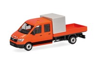 Herpa 099141 MAN TGE Doppelkabine Mit Pritsche Und Halbplane Baustellenabsich...