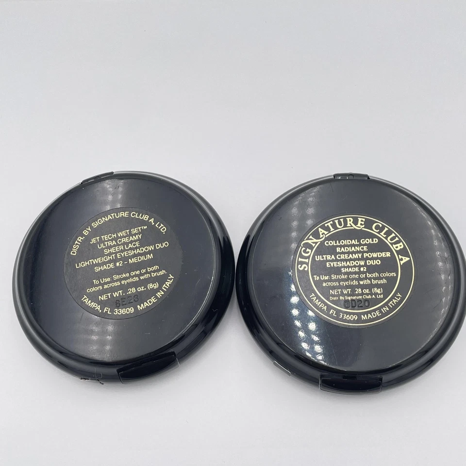Signature Club A Eyeshadow Duo Lot of 2 Colloidal Gold Jet Tech Made in Italy - Image 2 of 4