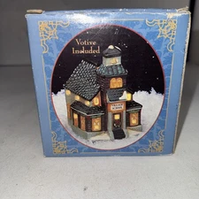 School House Ceramic Votive Tea Light Candle Holder