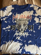 Death Leppard Tie Dye T Shirt blue And White Xxl
