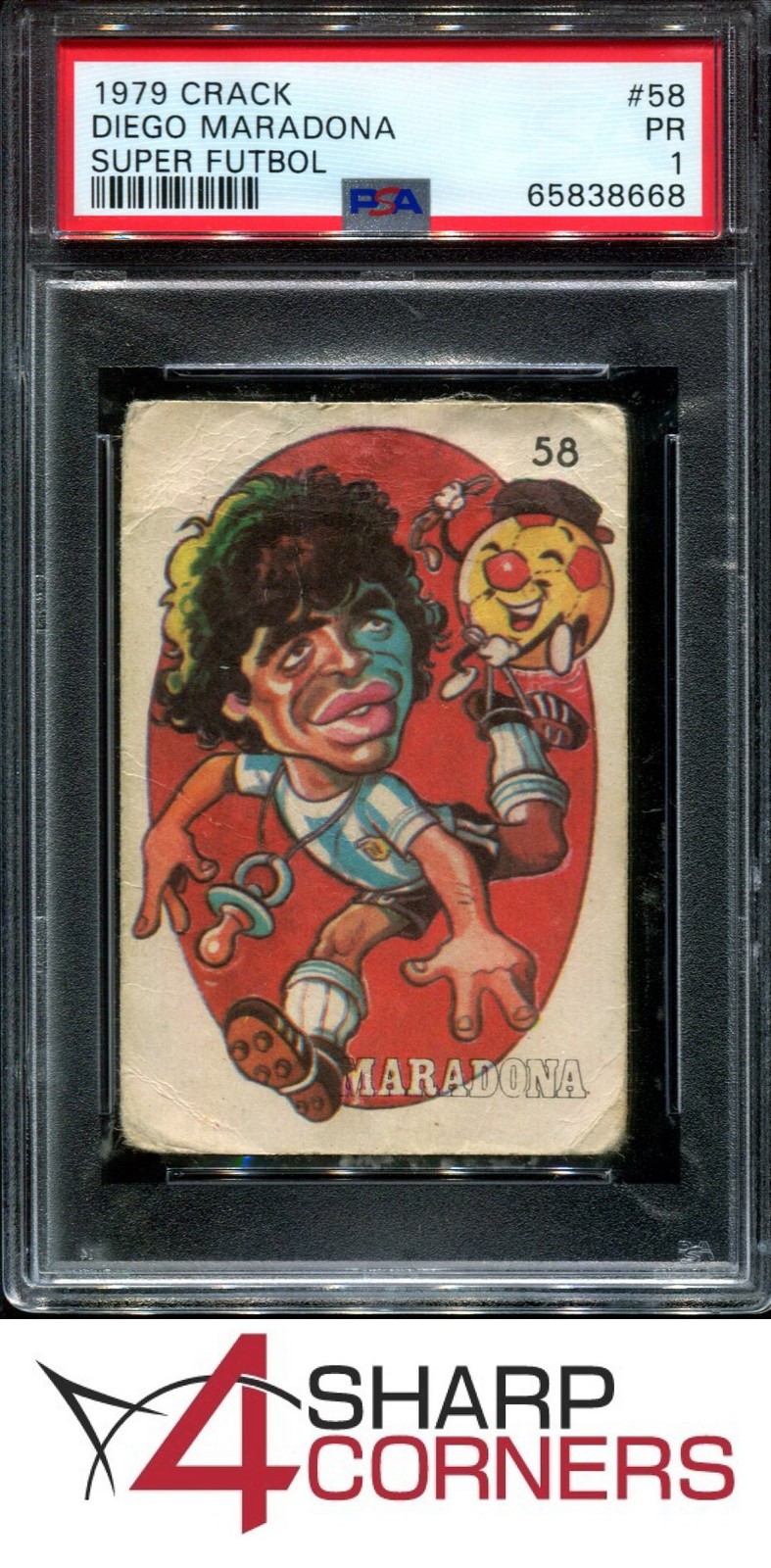 1979 CRACK SUPER FUTBOL #58 DIEGO MARADONA PSA 1