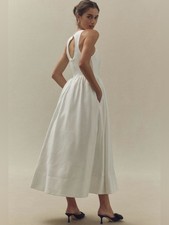 BHLDN Satin Duchess A-Line Midi Dress
