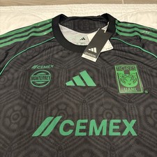 Adidas Tigres Medium UANL 2025/26 Third Authentic Black Jersey JJ2223 NWT $150