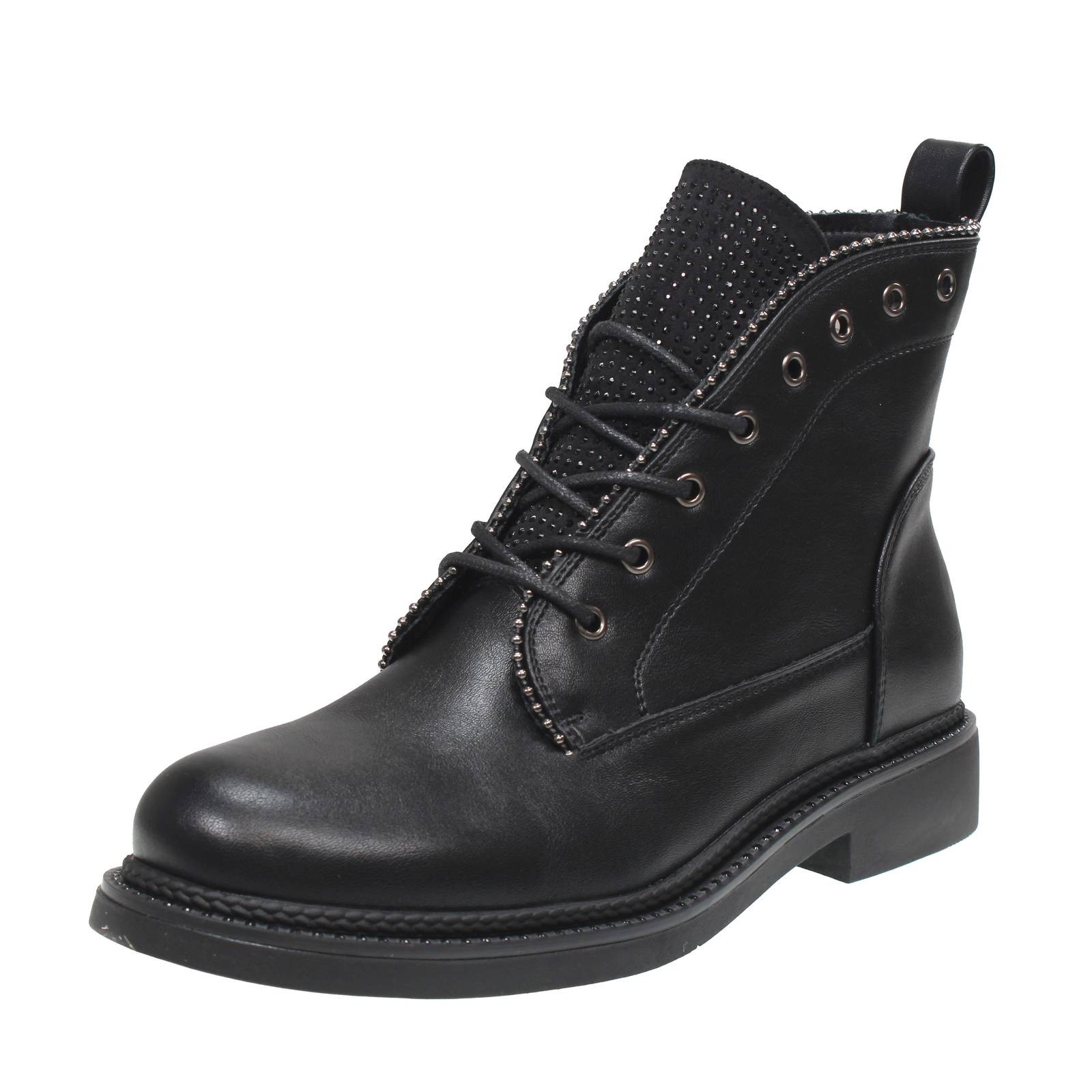Galia Stiefeletten mit Absatz schwarz - Größe 40 Damenschuhe Schnürstiefeletten