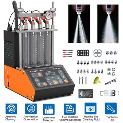 ANCEL ANJ400 GDI Fuel Injector Machine Cleaner Ultrasonic Resistance 4 Cylinder