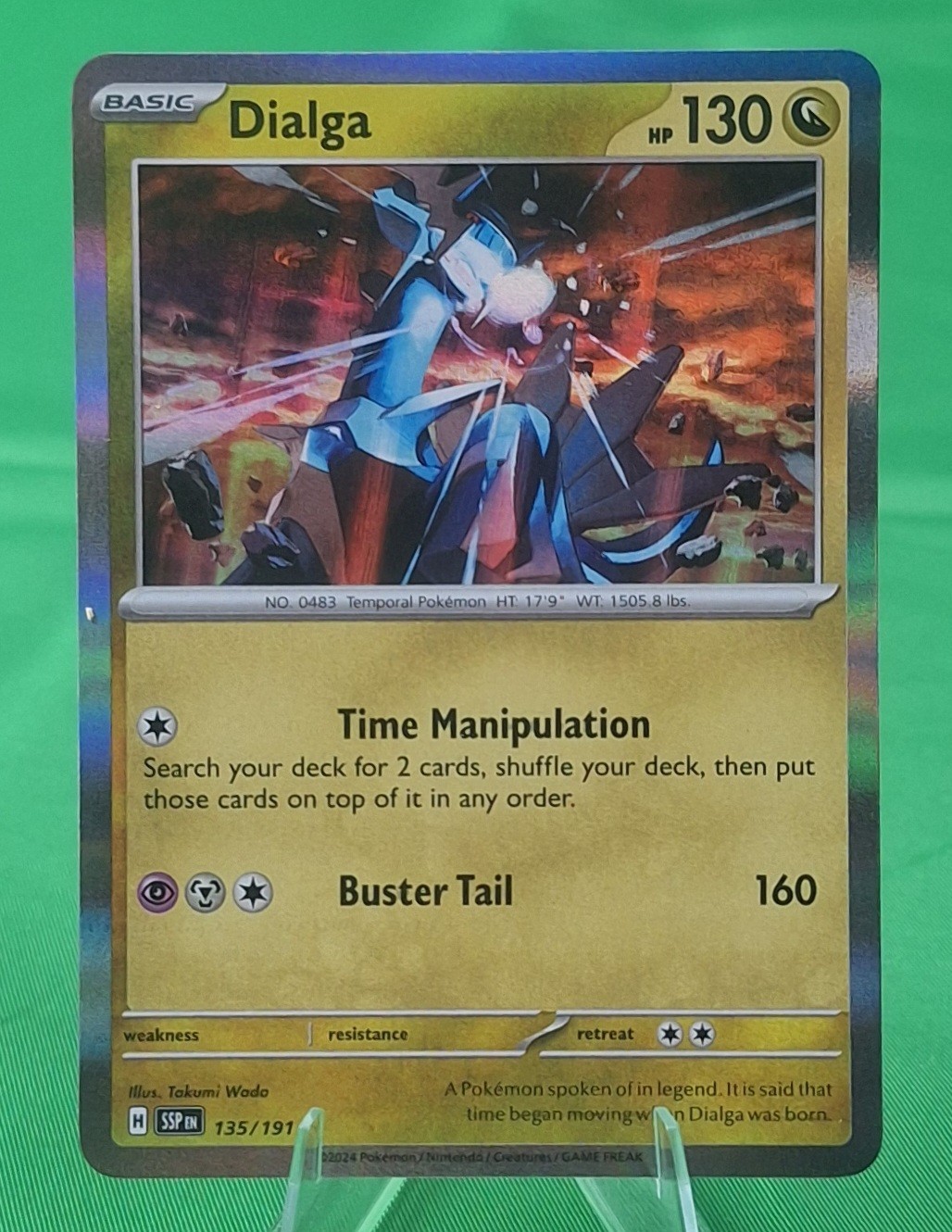 Pokemon TCG Card - Dialga 135/191 Holo Rare | Surging Sparks | NM/MINT