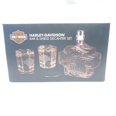 Harley Davidson Bar & Shield Decanter Set IN THE ORIGINAL BOX