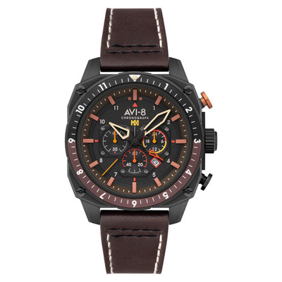 AVI-8 Hawker Hunter Atlas Dual Time Chronograph Ruß schwarz Herrenuhr AV-4100-0