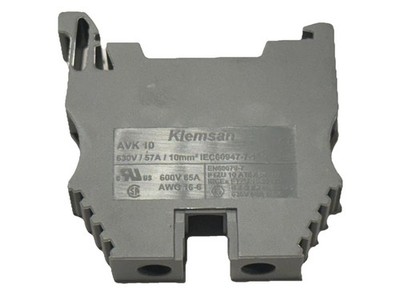(100 Pack) Klemsan 35730 AVK 10 Terminal Blocks DIN Rail Mount Gray   New