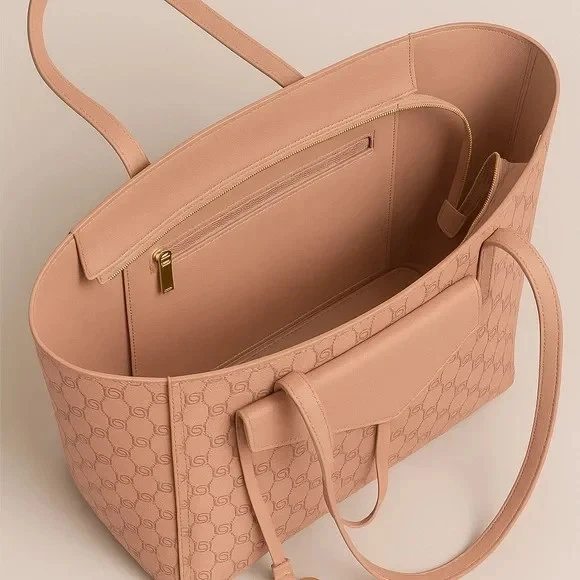 BEBE Tanya monogram tote w/ pouch - BLUSH - Image 2 of 4