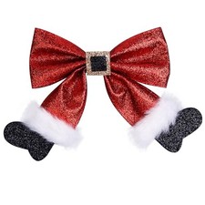 Christmas Bow Hair clips, Sparkly Sequin Red Hair Bows for Women Girls Glitter