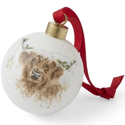 Wrendale Designs Highland Star Cow Bauble Royal Worcester WNUW79011-XG