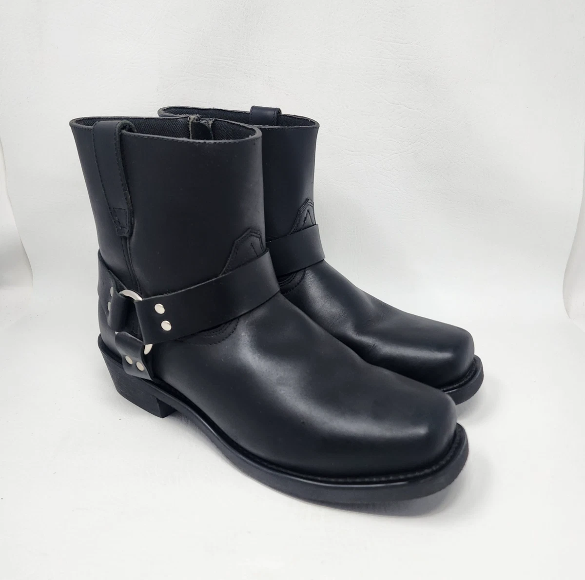 Lucky Brand Boots Men 9 Black Leather Moc Toe Monk Strap Lug Sole Factory Sample Grant Black Calf Leather Men main image 2