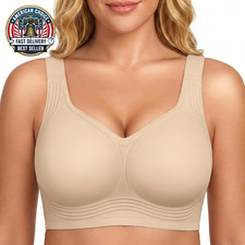Women Supportive Wireless Bra Push up Full Coverage Seamless Bra Comfortable No
