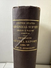 1899 Annual US Geological Survey - Maps - USGS Plates - Walcott Hydrography