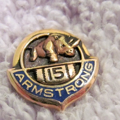 Armstrong Rhino Tough 15 year service award pin  marked 10k back pin sheared off