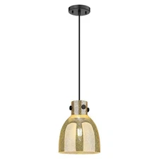 Innovations Newton Bell 1Lt 8" Cord Pendant, Black/Mercury - 410-1PS-BK-G412-8ME