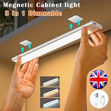 LED PIR Motion Sensor Strip Light Magnetic Cabinet Closet USB Rechargeable Lamp