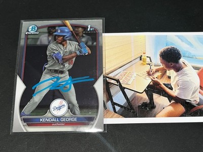 Kendall George Dodgers Auto Signed 2023 1st Bowman Chrome -