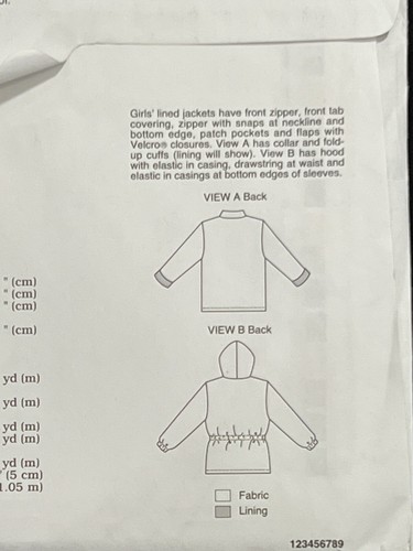 Kwik Sew Pattern 2585 Jacket Girls Hoodie 4-5-6-7 Sewing Uncut FF Vintage - Picture 6 of 7