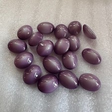 AL1040 Vintage glass cabochons German 10x8mm oval amethyst/white unfoiled 18 