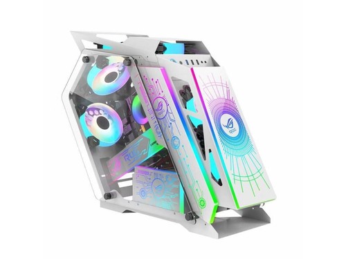 SHADOWCORE Gaming Case comes with 3 RGB Fans WHITE Water Cooling Support - Afbeelding 1 van 17