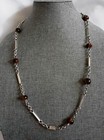 Silver Taxco Mexico Tiger’s Eye  Multiple Bead and Bars Chain Vintage Necklace — photo 2