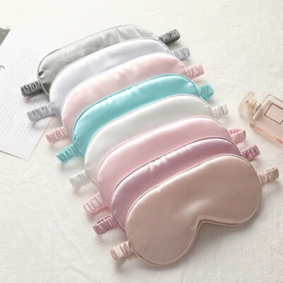 3 pck Travel Sleep Eye Mask 3D Memory Padded Shade Cover Silk Sleeping Blindfold