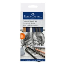 7-Piece Charcoal Sketch Set with Charcoal and Pastel Art Supplies