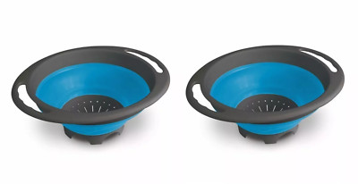 2er Set Kampa faltbares faltbares kompaktes großes Wohnwagen-Klappsieb - blau