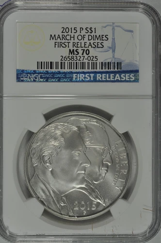 2015 P March of Dimes Uncirculated Silver Dollar NGC MS70 First Releases