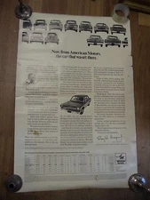 RARE 1960'S AMERICAN MOTORS AMC AMX Dealer ONLY poster 