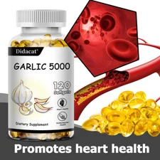 Odorless Garlic Extract 5000 Mg Cholesterol & Antioxidant Supplement 30/60/120ct