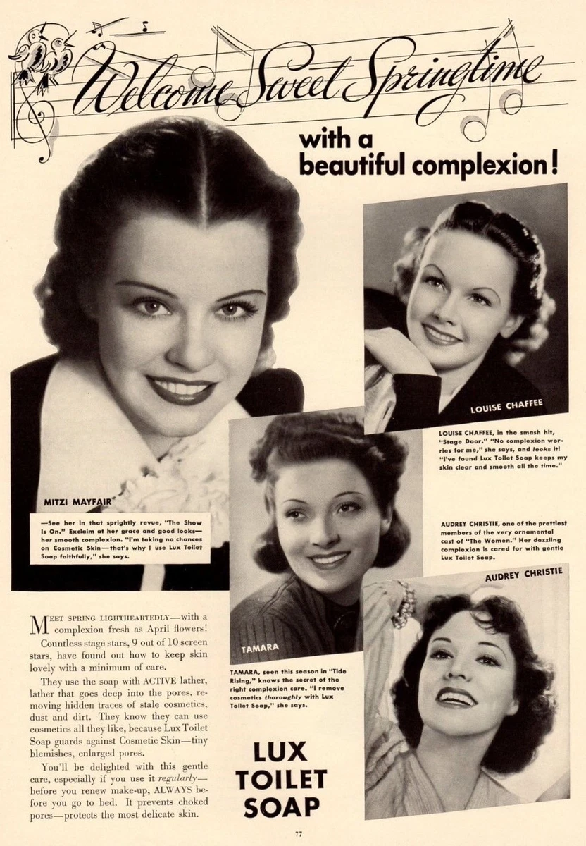 Vintage Print ad 1937 Mitzi Mayfair Louise Chaffee Tamar Movie Stars Lux  Soap ad | eBay
