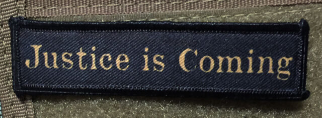 1x4 Justice Is Coming Tombstone Morale Patch Tactical Military USA Army Flag