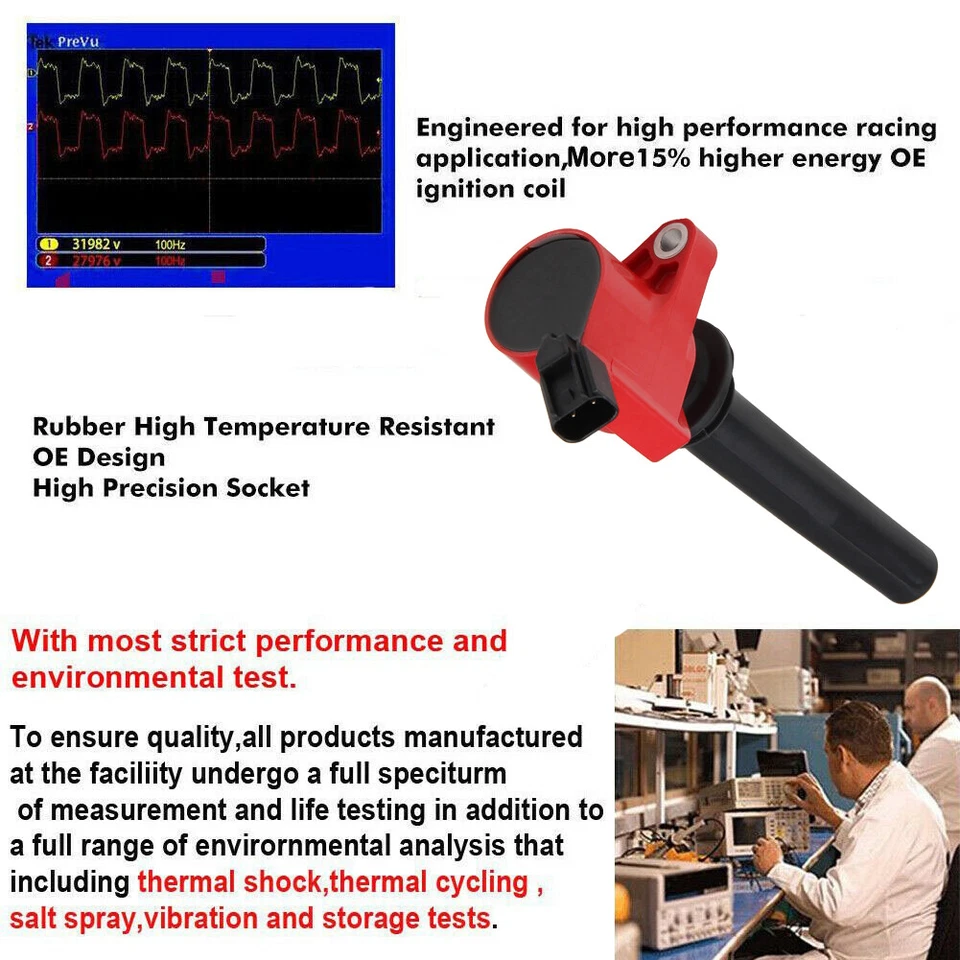 Bobina de encendido FD502 + bujías para Ford Escape Five Hundred Freestyle Taurus Foto 4 de 4