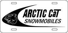 Vintage 70's White Arctic Cat Snowmobile Swoosh Logo Novelty License Plate 114