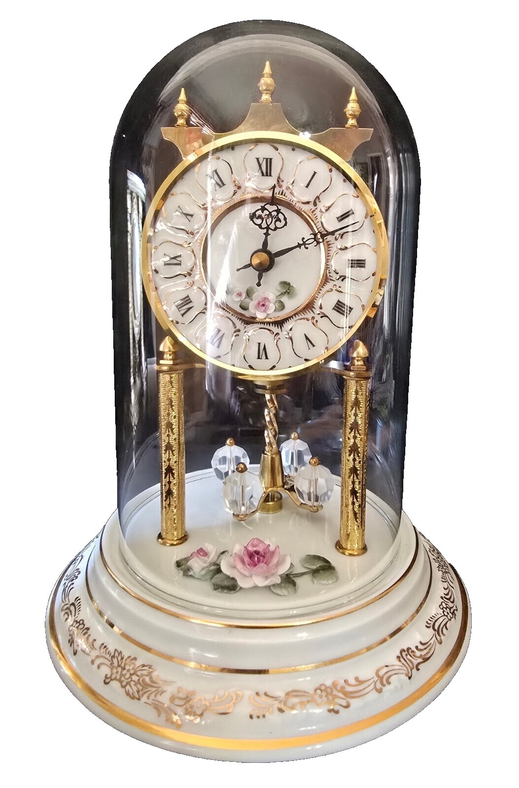 Anniversary Clock Glass Dome