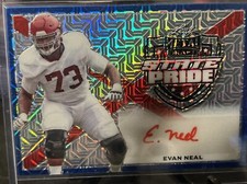 Evan Neal 🔥 2022 Leaf Metal Draft   State Pride Blue Mojo 15/15 🔥 Giants