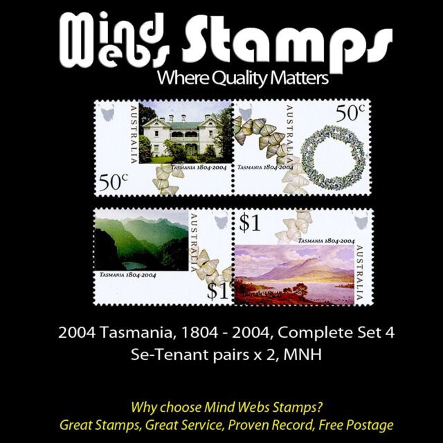 Australian Decimal Stamps 2004 Tasmania Settlement Set 4 Se-Tenant Pair (2) MNH CR11606