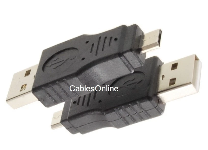 2-Pack USB 2.0 A-Type Male to Micro-B Male Adapter, CablesOnline AD-U23-2 - Image 2 of 3