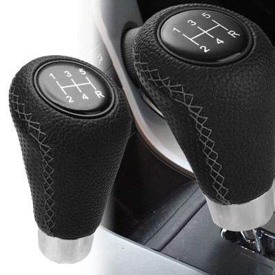 PU Leather Black Line Car Gear Head Manual Gear Shift Knob 5 Speed DJC A