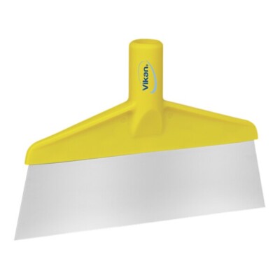 Vikan 29106 10'' Yellow Stainless Steel Table and Floor Scraper